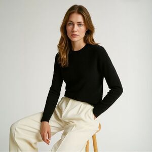 Antonio Melani Black 100% Cashmere Crewneck Sweater Size M